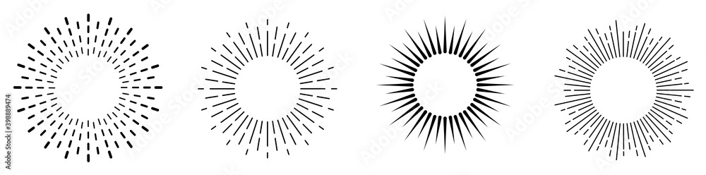 Sunburst set. Sunburst icon collection vector.Retro sunburst design.Big collection sunburst best quality. Burs.Sunrise rays light burst line shine sunshine sunbeam .Vector illustration.