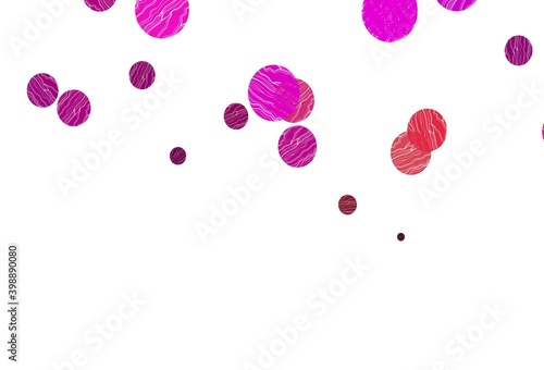Light pink, yellow vector template with circles.