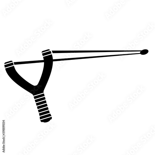 Slingshot Weapon Icon Isolated on White Background.