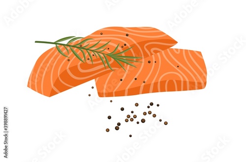 salmon steak with some pepr
