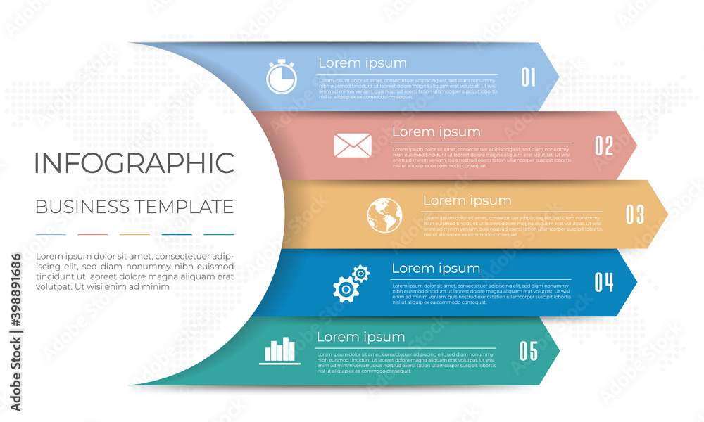 Presentation infographic template 5 options for business Presentation infographic template 5 options for business