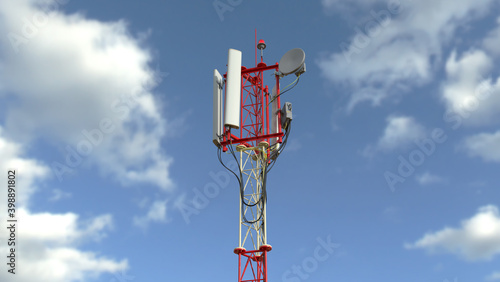 Mobile base station antennas. 3D render.