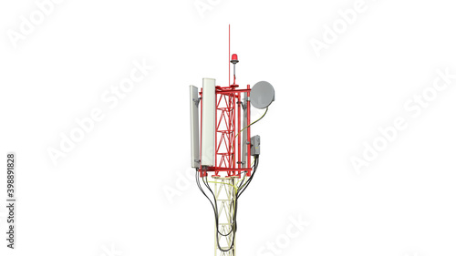 Mobile base station antennas. 3D render.