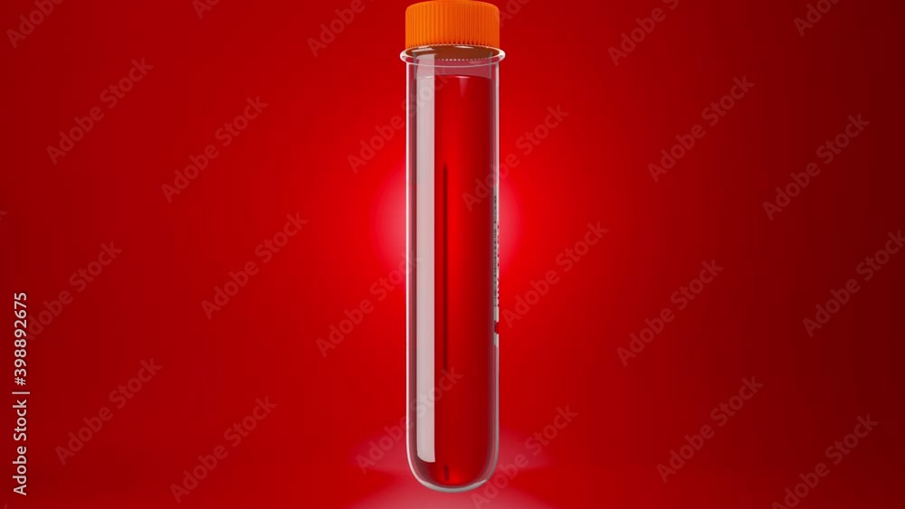 3d animation of a HIV antibody Blood check Test tube filled with blood sample for clinical exam. 3d animation of a HIV antibody Blood check Test tube filled with blood sample for clinical exam.