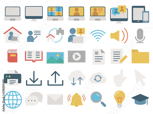 オンライン学習アイコン Online education icon