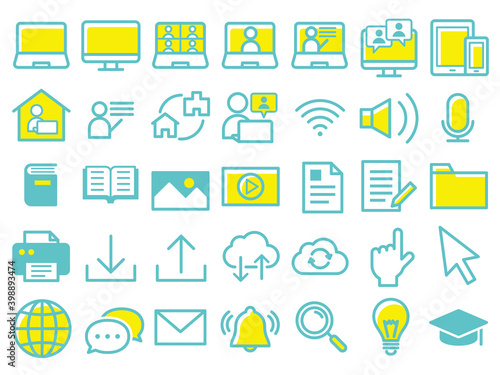 オンライン学習アイコン Online education icon