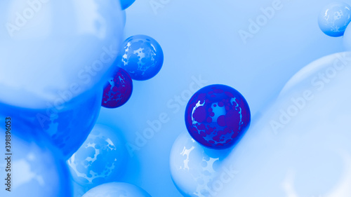 Colorful background with 3d spheres. Pastel abstract colour bubbles design. 3d rendering