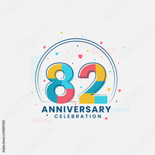 82 Anniversary celebration, Modern 82nd Anniversary design