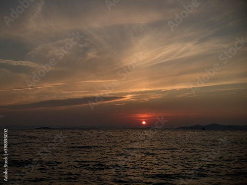 romantic croatian red sunset over the sea © Ondrej Hlavin