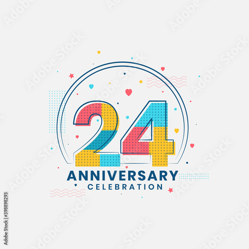24 Anniversary celebration, Modern 24th Anniversary design