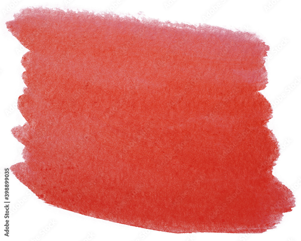 Red watercolor paint spot on paper. On a white background isolated Red watercolor paint spot on paper. On a white background isolated