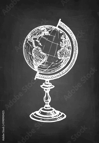 Chalk sketch of globe