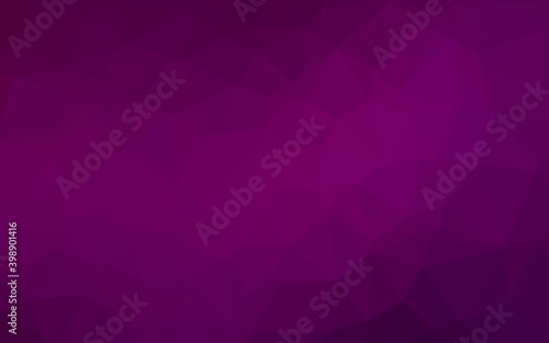 Dark Purple vector polygonal background. A vague abstract illustration with gradient. The best triangular design for your business.