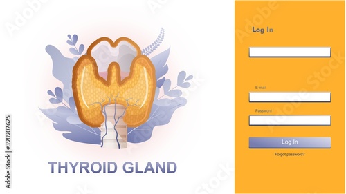 thyroid gland banner concept vector