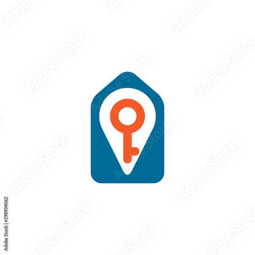 House, key and navigation icon. Vector