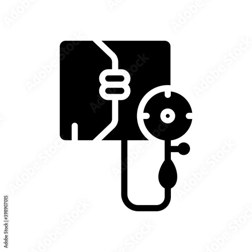 Manual tensimeter glyph icon. simple design editable. design vector illustration