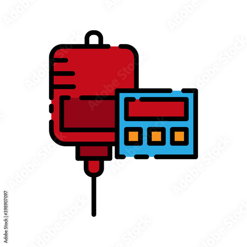 Infusion pump colored icon. simple design editable. design vector illustration
