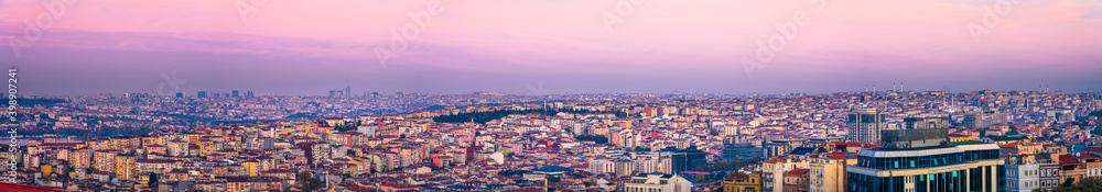 Aerial rooftop panorama of Istanbul. Turkey