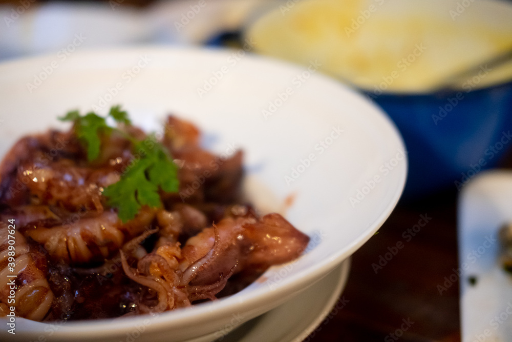 Sweet Boiled Squid Thai called Maug Tom Whan Sweet Boiled Squid Thai called Maug Tom Whan