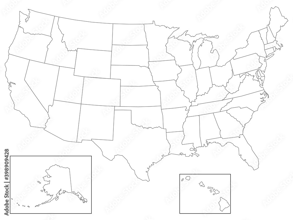 Obraz premium アメリカ合衆国の地図