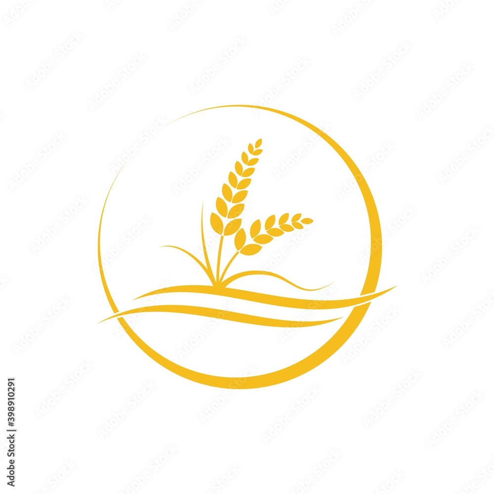 Wheat logo template and grain spikes icons design Wheat logo template and grain spikes icons design