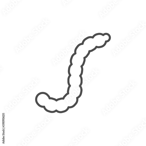 Caterpillar line outline icon or insect concept