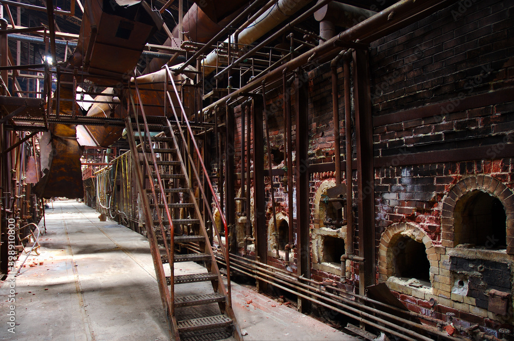 Shop floor of a deserted brickworks plant Shop floor of a deserted brickworks plant
