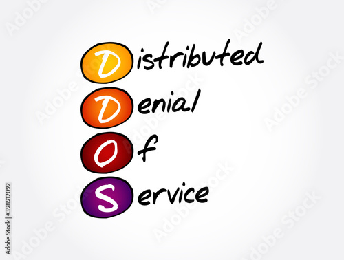 DDoS - Distributed Denial of Service acronym, technology concept background