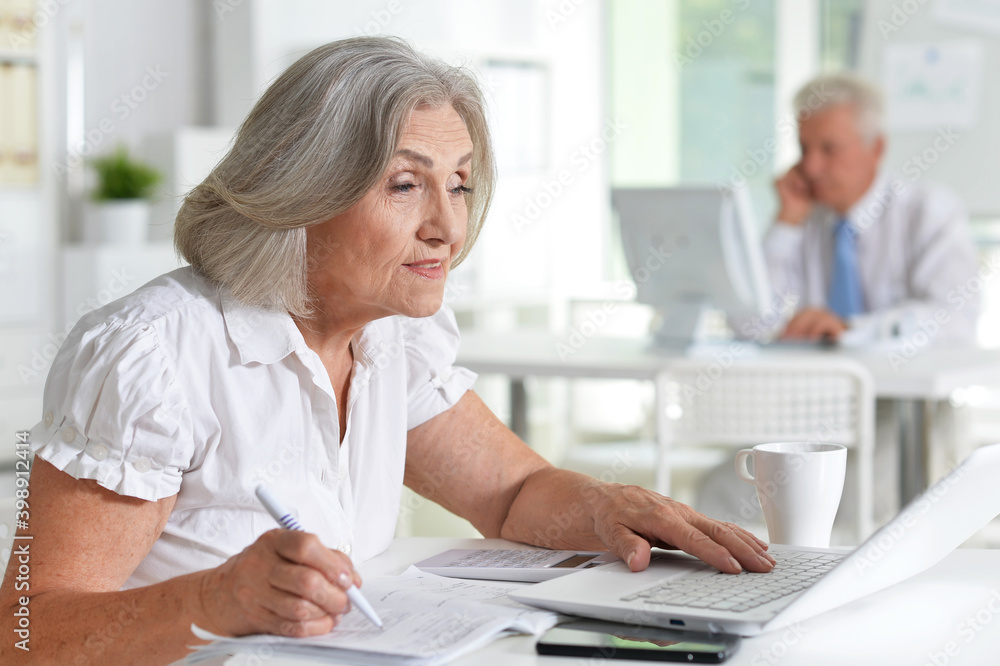 Portrait of successful senior businesspeople working together Portrait of successful senior businesspeople working together