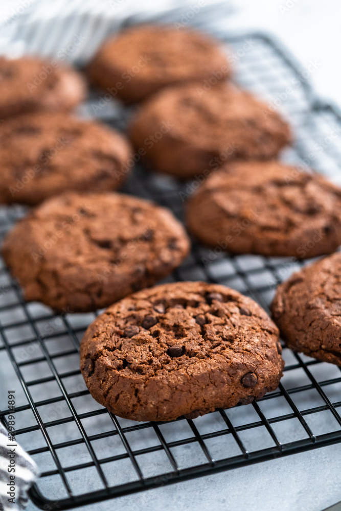 Fototapeta premium Double chocolate chip cookies