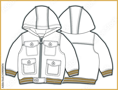 kids clothes flat sketch vector