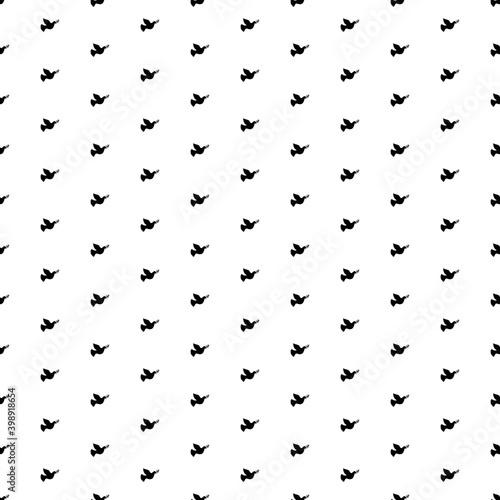 Square seamless background pattern from black dove of peace symbols. The pattern is evenly filled. Vector illustration on white background
