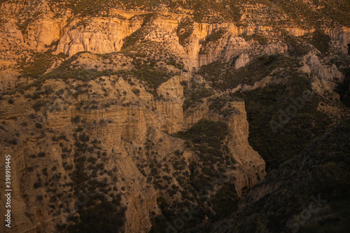 closed shot of badlands