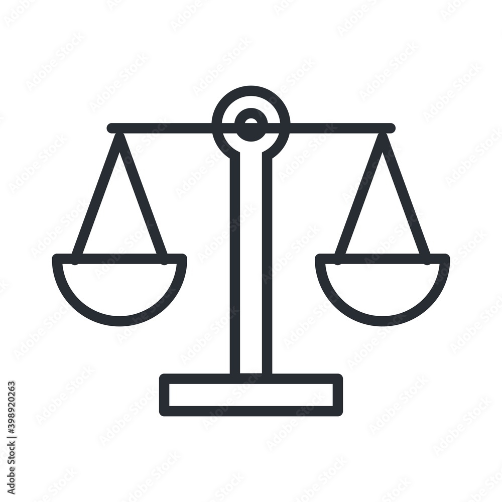 Balance icon in line design style. Justice concept. Balance icon in line design style. Justice concept.