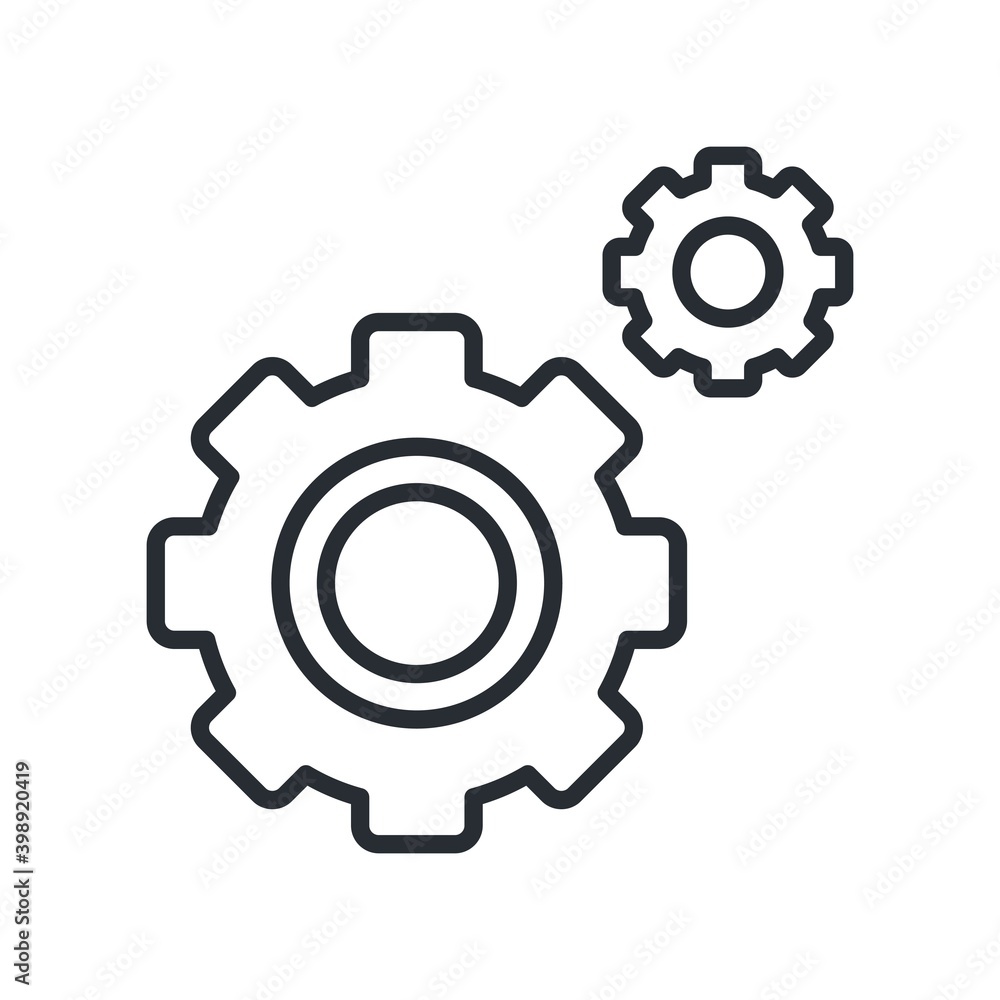 Business process management icon. Gears symbol. Vector illustration. Business process management icon. Gears symbol. Vector illustration.