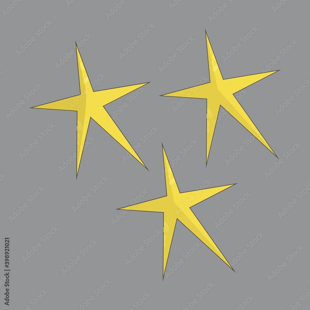 Pointed yellow stars on a light background. Fashionable pantone color gray and yellow. Decorative vector illustration. Pointed yellow stars on a light background. Fashionable pantone color gray and yellow. Decorative vector illustration.