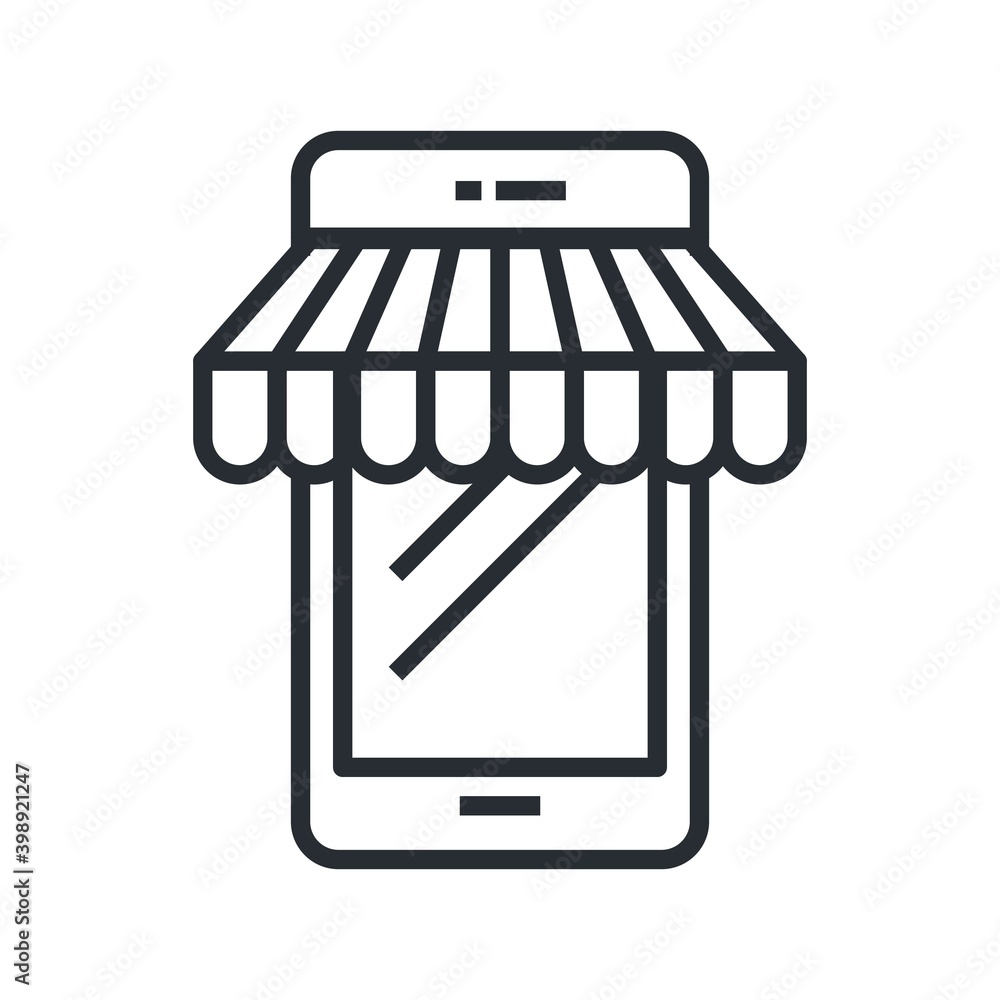 Online store, shopping with mobile phone icon. Ecommerce marketplace symbol. Online store, shopping with mobile phone icon. Ecommerce marketplace symbol.