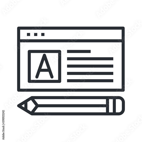 Content marketing icon. Blogging symbol. Vector illustration.