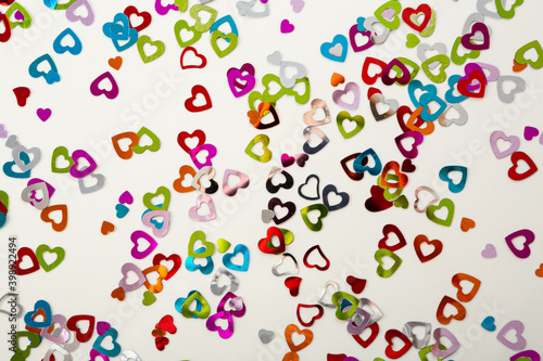 Valentine’s day concept with hearts confetti