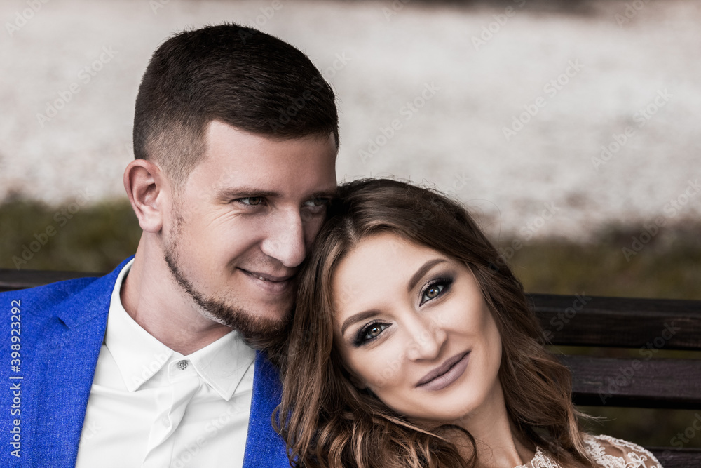 Fototapeta premium Beautiful young couple. Wedding. A family