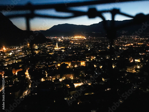 Bolzano during the second Covid-19 lockdown, seen from the promenade (Northern Italy)