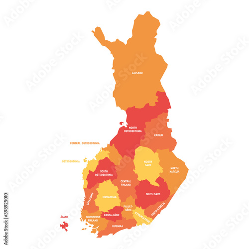 Finland - map of regions