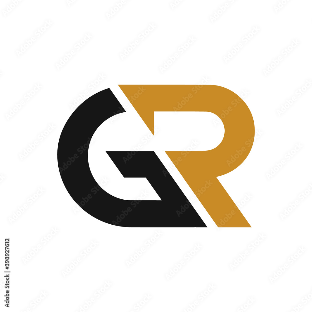initial gr letter logo vector template design. linked letter rg logo design template. - obrazy, fototapety, plakaty 