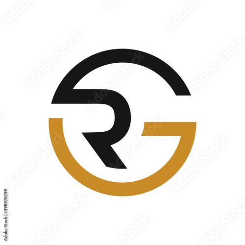 initial letter gr or rg logo vector design template