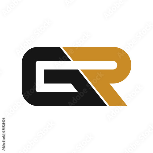initial letter gr or rg logo vector design template