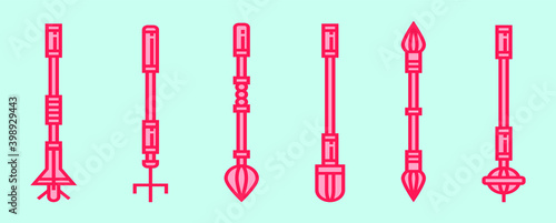 set of sceptre cartoon icon design template with various models. vector illustration isolated on blue background