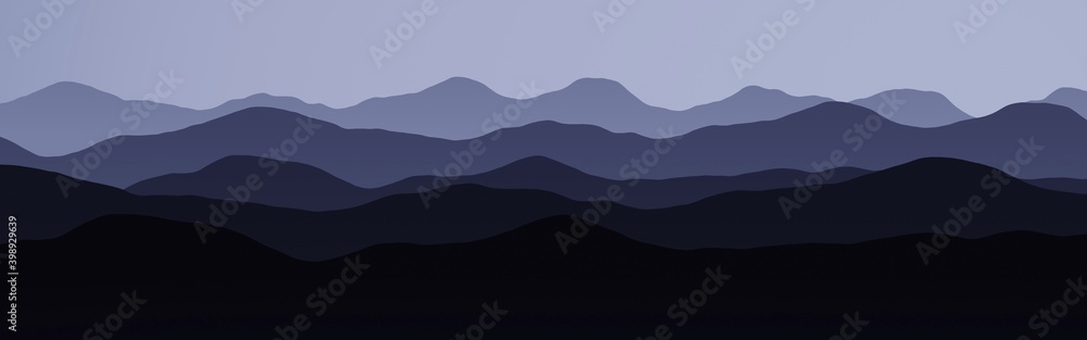 cute hills at the night time cg texture background illustration