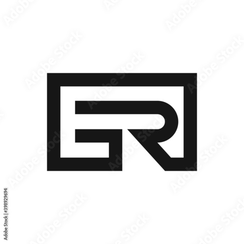 initial letter gr logo or rg logo vector design template