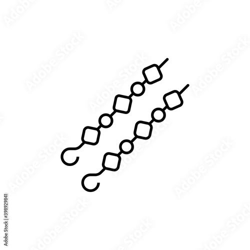 shashlik icon element of camping icon for mobile concept and web apps. Thin line shashlik icon can be used for web and mobile. Premium icon on white background
