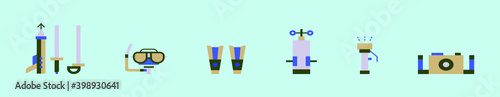 set of spearfishing cartoon icon design template with various models. vector illustration isolated on blue background